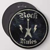Rock Rules! Ronde Button 6,0 Cm (Voorkant /achterkant)