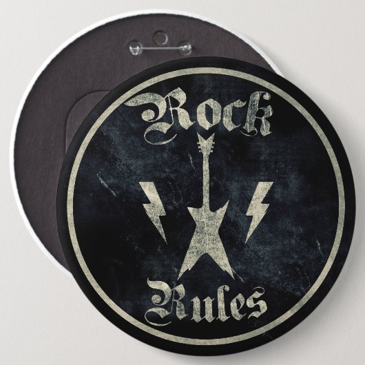 Rock Rules! Ronde Button 6,0 Cm (Voorkant /achterkant)