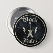 Rock Rules! Ronde Button 7,6 Cm (Voorkant /achterkant)