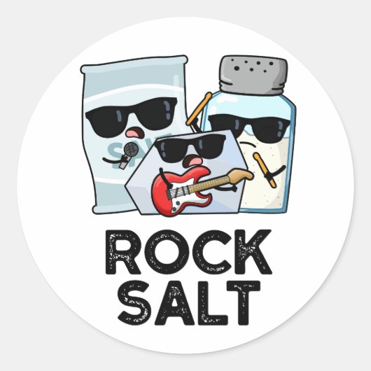Rock Salt Funny Condition Music Pun Ronde Sticker (Voorkant)