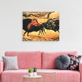 Rock-schilderij van bison, c.17000 BC Canvas Afdruk (Insitu (Woonkamer))