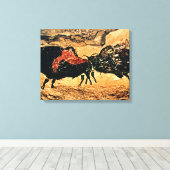Rock-schilderij van bison, c.17000 BC Canvas Afdruk (Insitu (Houten vloer))