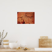 Rock-schilderij van een jachtscène, c.17000 BC Poster (Keuken)
