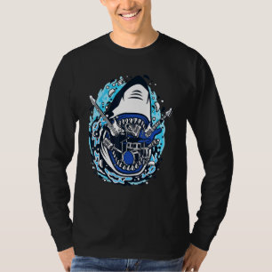 Rock Shark Super Mode Unieke Charm Music Fan T-shirt