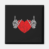 Rock Skeleton Hand Heart Rock and Roll Magneet (Voorkant)