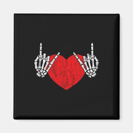 Rock Skeleton Hand Heart Rock and Roll Magneet (Voorkant)