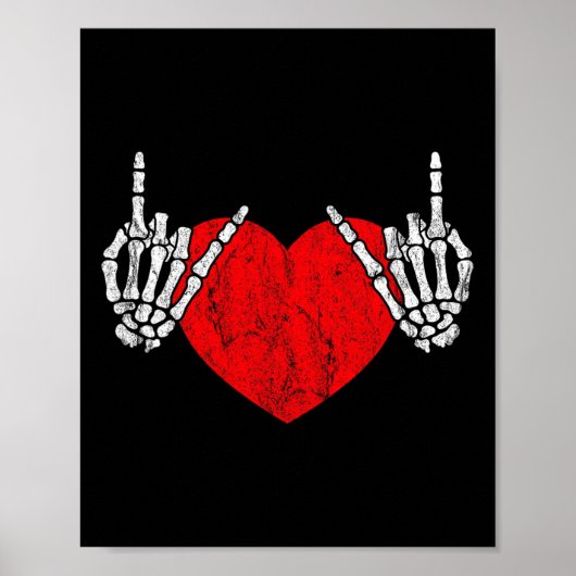 Rock Skeleton Hand Heart Rock and Roll Poster (Voorkant)