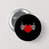 Rock Skeleton Hand Heart Rock and Roll Ronde Button 5,7 Cm (Voorkant /achterkant)