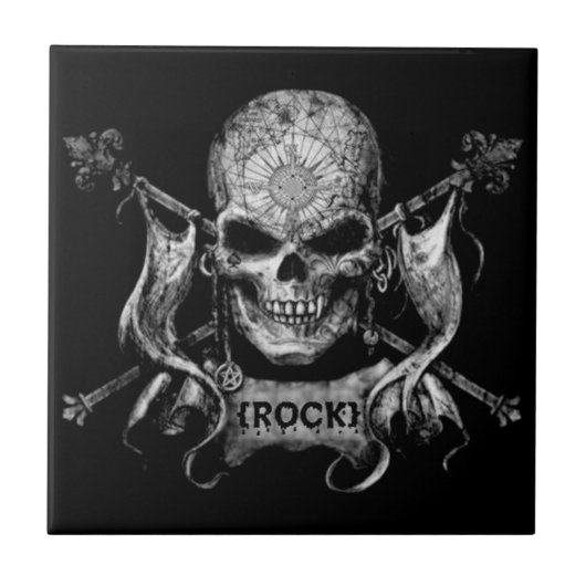 Rock Skull Tegeltje (Voorkant)