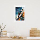 Rock Sport Escalade Wall Climber Peinture Poster (Cuisine)