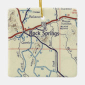 Rock Springs WY  Map Keramisch Ornament (Voorkant)