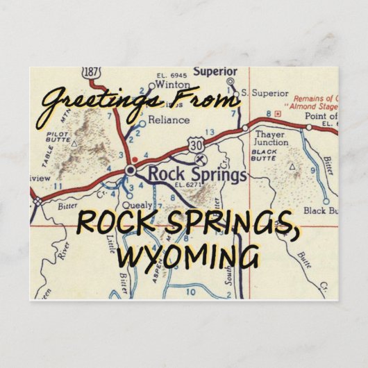 Rock Springs Wyoming  Briefkaart (Voorkant)