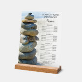 Rock Stack Cairn Spa Salon Services Menu (Angle)