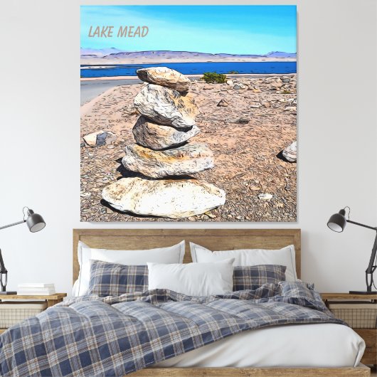 Rock Stacking Canvas Afdruk (Insitu (Slaapkamer))