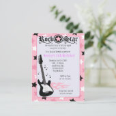 ROCK STAR 4x5 Rose Rocker Invitation d'anniversair (Debout devant)