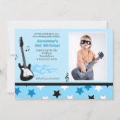 ROCK STAR 5x7 Rocker Anniversaire Photo Invitation (Devant)