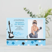 ROCK STAR 5x7 Rocker Anniversaire Photo Invitation (Debout devant)