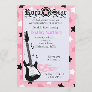 ROCK STAR 5x7 Rocker Baby shower Invitation Kaart