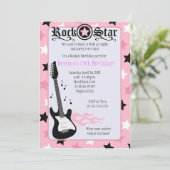 ROCK STAR 5x7 rose Rocker Invitation d'anniversair (Debout devant)