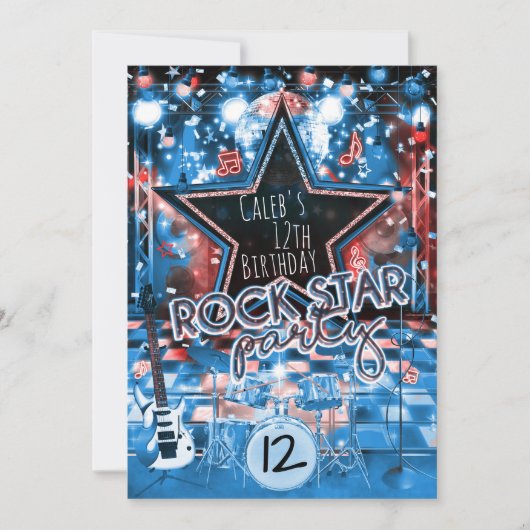 ROCK STAR Anniversaire Dance Musicale Invitation (Devant)