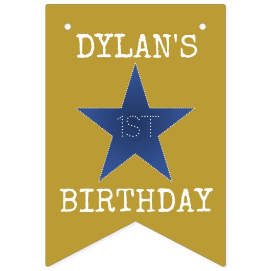 Rock Star Anniversaire Mois de fête Bannière Bleu  (Deuxième drapeau)