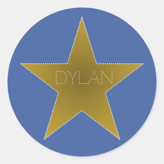 Rock Star Anniversaire Nom de fête Stickers Blue G (Devant)