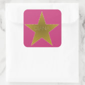 Rock Star Anniversaire Nom de fête Stickers Pink G (Sac)