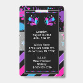 Rock star Anniversaire VIP Pass Invitation Badge (Back)