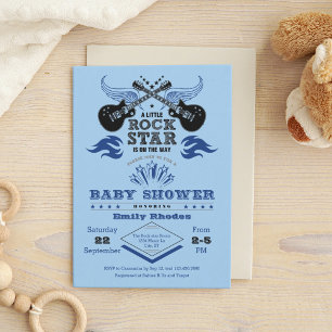 Rock Star Baby shower Invitation Kaart