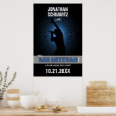 Rock Star Bar Mitzvah Poster Black Silver Blue (Cuisine)