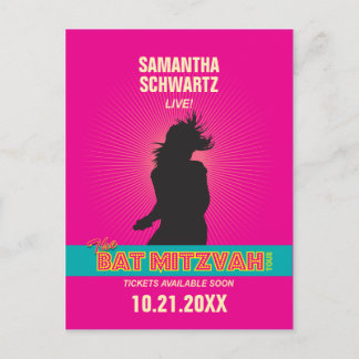 Rock Star Bat Mitswa Save the Date beroemd gemaakt Aankondigingskaart