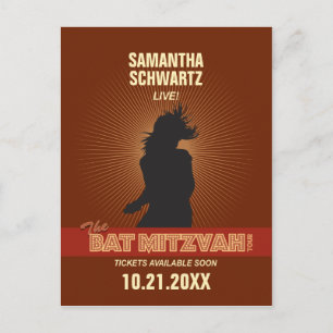 Rock Star Bat Mitswa Save the Date beroemd gemaakt Aankondigingskaart