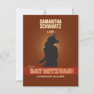 Rock Star Bat Mitzvah RSVP Beantwoorden Kaart in B