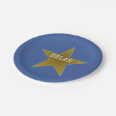 Rock Star Birthday Bord Blue Gold (Gekanteld)