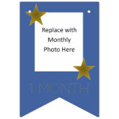 Rock Star Birthday Party Month Banner Blue Gold (Derde vlag)