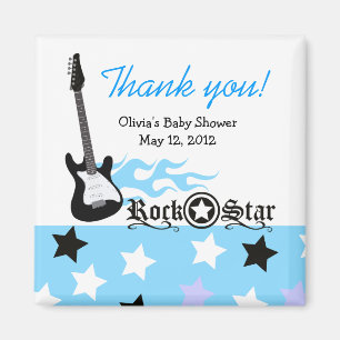 ROCK STAR Blue Baby shower Favor Magnet Magneet