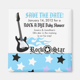 ROCK STAR Blue Baby shower Favor Magnet Magneet
