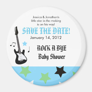 ROCK STAR Blue Baby shower Favor Magnet Magneet