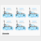 Rock Star Blue SQUARE Favor Sticker (Vel)