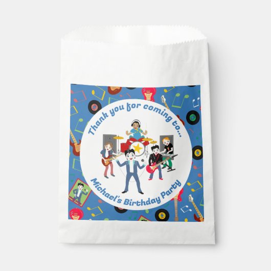 Rock Star Boys Band Verjaardagsfeest Bedankzakje (Voorkant)
