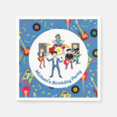 Rock Star Boys Band Verjaardagsfeest Servet (Voorkant)