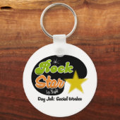 Rock Star by Night Day Social Worker Sleutelhanger (Voorkant)