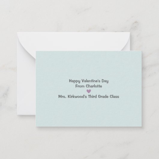 Rock Star Classroom Valentijnsdag Notitiekaartje (Achterkant)