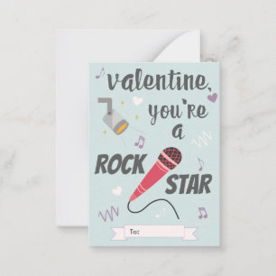 Rock Star Classroom Valentijnsdag Notitiekaartje