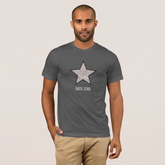 Rock Star Cool Rock textuur met aangepaste tekst T-shirt (Voorkant volledig)