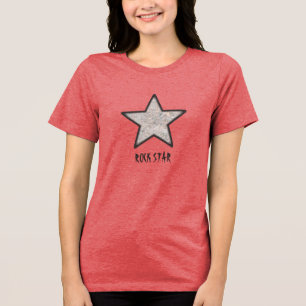 Rock Star Cool Rock textuur met aangepaste tekst Tri-Blend Shirt