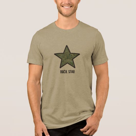 Rock Star Cool Rock textuur met aangepaste tekst Tri-Blend Shirt (Voorkant)