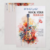 Rock Star elektrische gitaar uitnodiging (Voorkant / Achterkant)