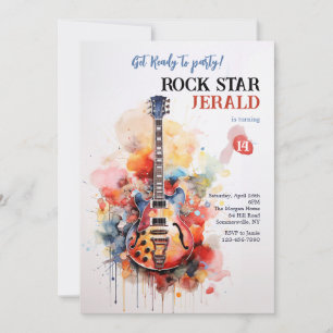 Rock Star Elektrische Gitaar Uitnodiging