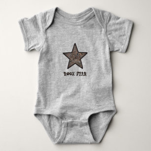 Rock Star Funny Rock Texture met aangepaste tekst Romper